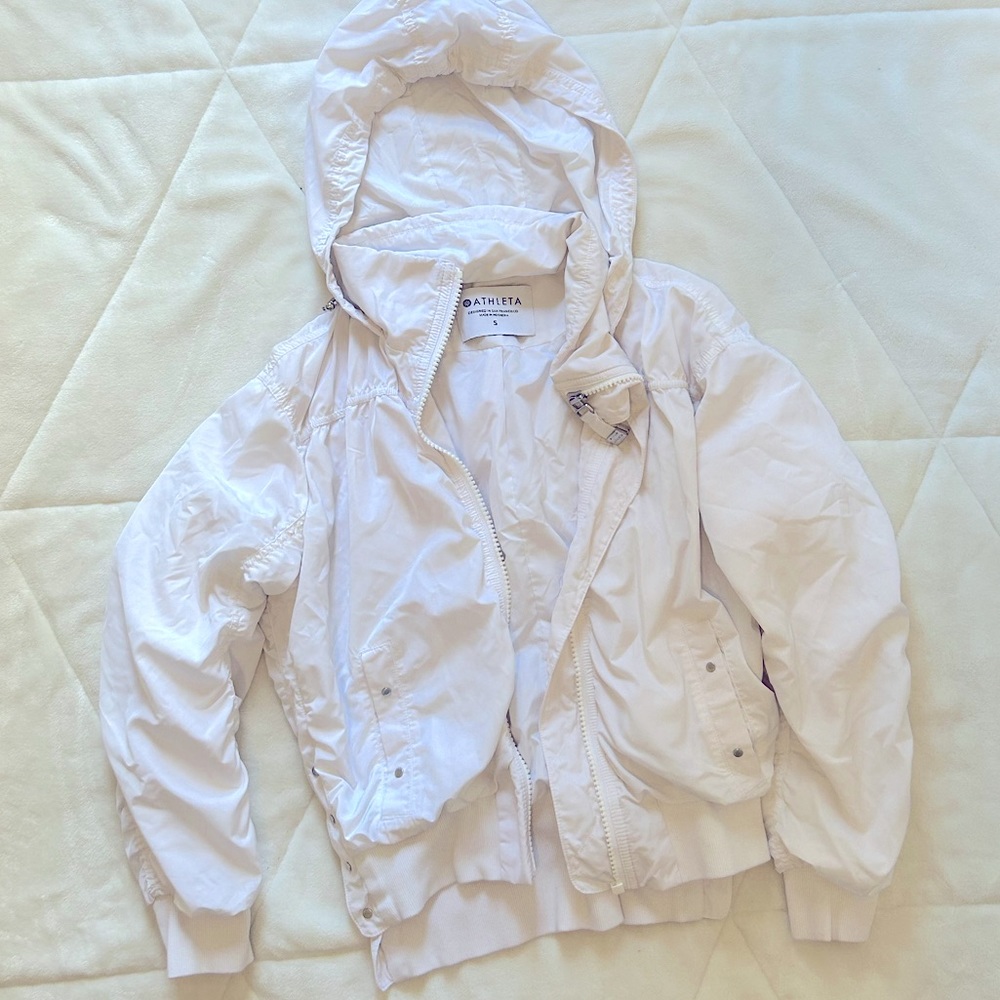 Athleta Bomber Jacket with Retractable Hood